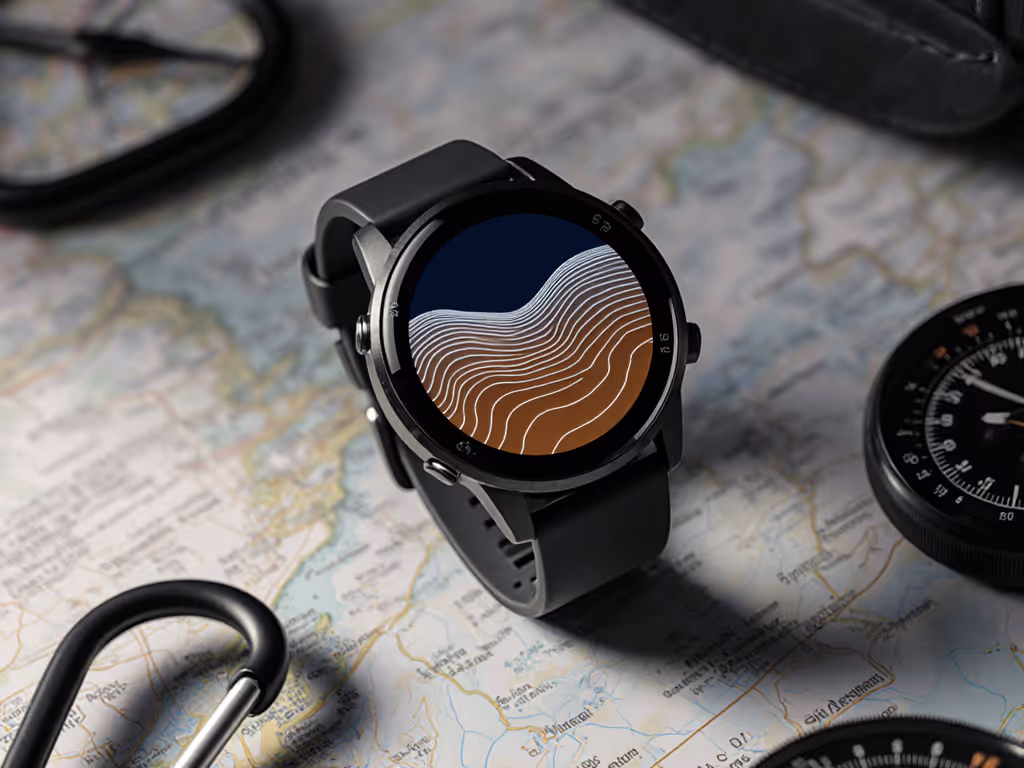 elevation contour visibility on small GPS watch display